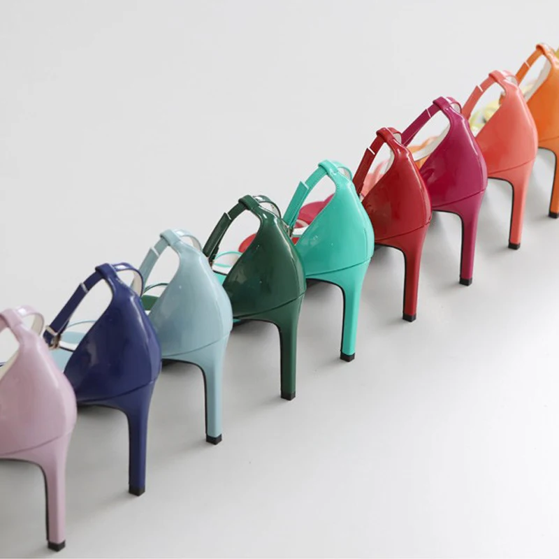 Босоножки женские из овечьей кожи на высоком каблуке с открытым носком 33-42 | Обувь