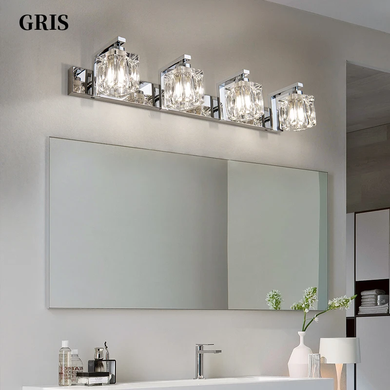 

2021 New Modern Crystal Wall Lamp Bedroom Bedside Mirror Light For Bathroom Dressing Table Make-up Light Home Decor Wall Light