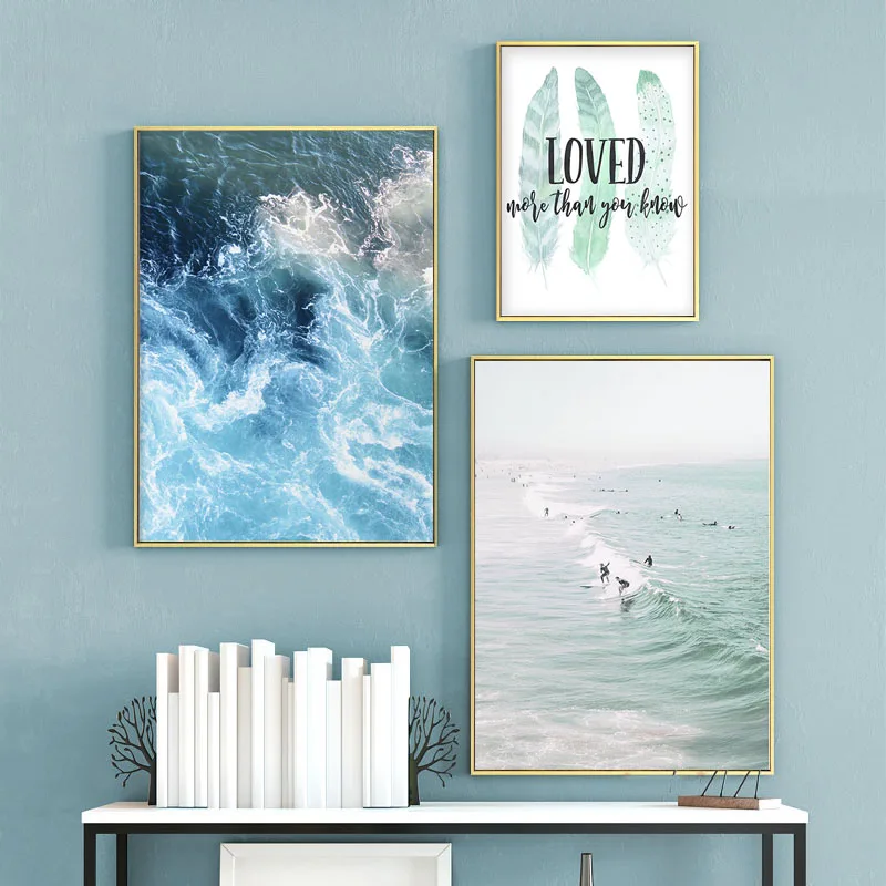 

Nordic Home Decoration Canvas Painting Seascape Wall Art Ocean Wave Posters and Prints Landscape Pictures for Living Room Decor