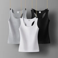 womens cotton camis solid color female slim sleeveless casual vest solid color crop lower cut top for ladies fitness vest summer