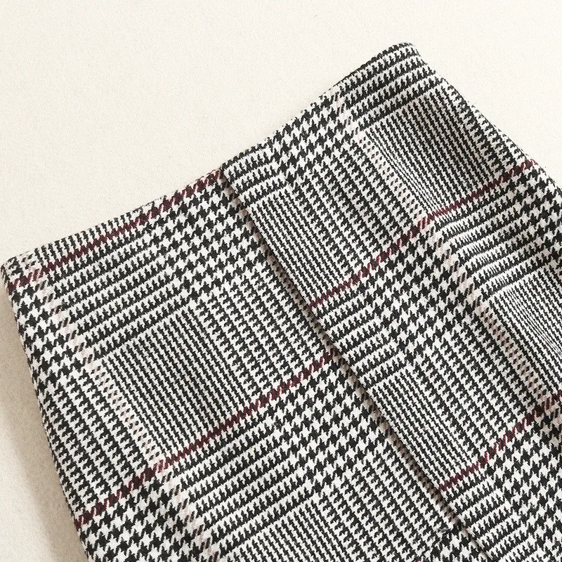 

Elegant Lady Casual Office Outfits Long Sleeve Turtleneck Sweater and Plaid Skirt Suit Sets 2020 Spring Women Skirt 2Piece Set