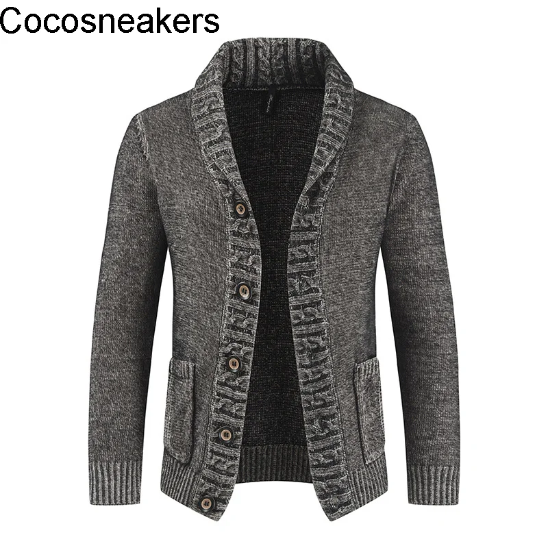 2021 men s autumn new single breasted Lapel personalized cardigan casual sweater