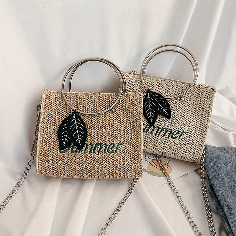 

Женская сумка-мессенджер из ротанга, Пляжная женская сумка, сумка через плечо