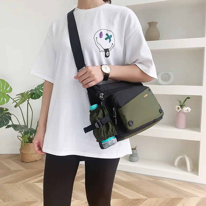 Продажа Легкий удобный дорожный мужской рюкзак, сумка на плечо, мессенджер, кошелек на одно плечо, Диагональная Сумка для бутылки с водой, школьный р...