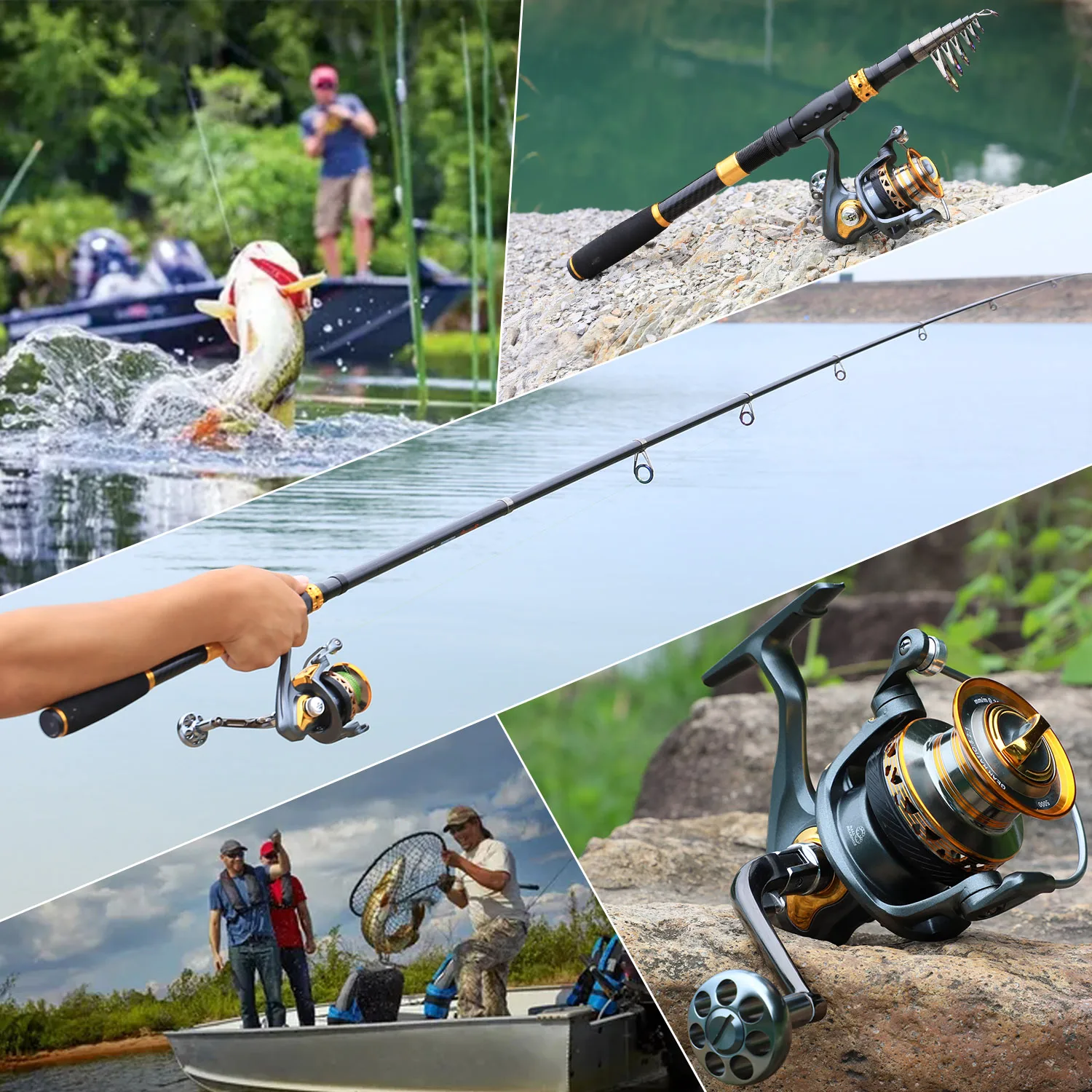 

Sougayilang 6000-7000 Series Water Resistance Long Casting Spinning Reel 15KG Max Drag Power Fishing Reel for Carp Pike Fishing