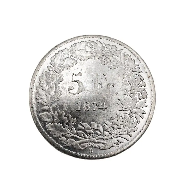 1874-B 5 fr Швейцарский серебряный цвет доллар памятная монета Коллекция украшения