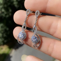 caoshi fashion design women dangle earrings brilliant zirconia wedding engagement accessories anniversary birthday gift jewelry