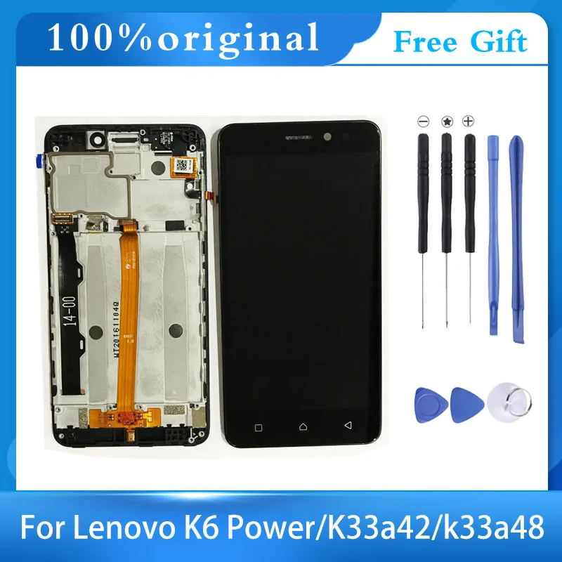 

High Quality with frame LCD Display Sensor Touch Screen Digitizer Assembly For Lenovo K6 Power K33a42 k33a48 Phone parts