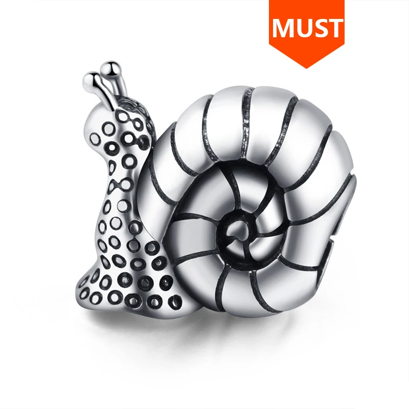 Новое поступление бусины-улитки в виде животных SG серебро 925 пробы Подходит для