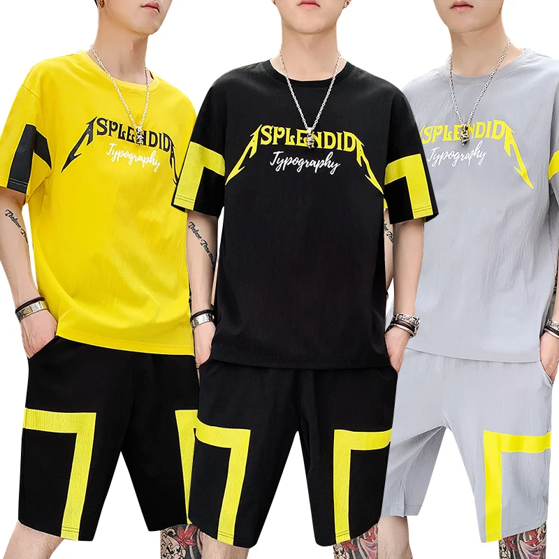 Модный топ и шорты мужской летний комплект Униформа спортивные костюмы|Мужские