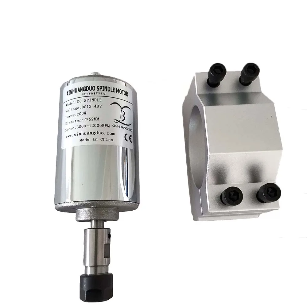 200 Вт шпиндель Мотор 12 V-48 V DC 0.2KW шпиндель с воздушным охлаждением высокого Скорость шпинделя щетка с воздушным охлаждением PCB гравировальный станок и кронштейн