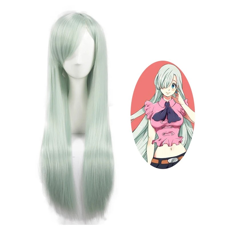 Anime Nanatsu no Taizai Princess Elizabeth Liones Cosplay Costume Green Wig Seven Deadly Sins Pink Skirt Set Role Play Outfit |