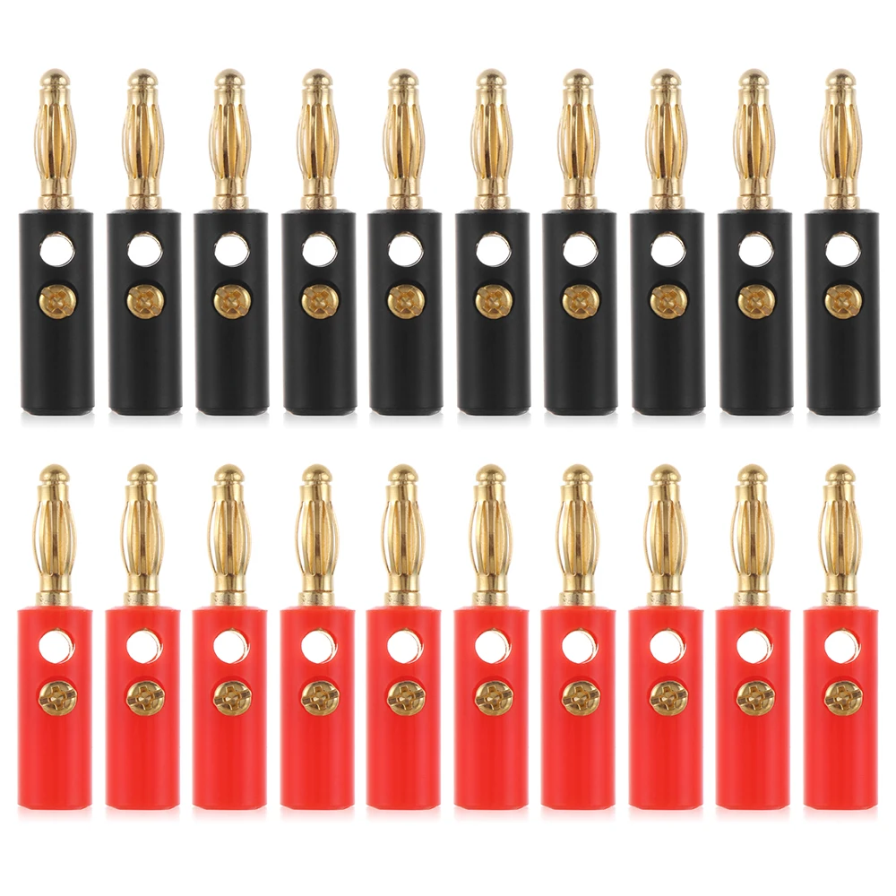 В наличии 10 шт. аудио динамик винт банан золотая пластина фоторазъемы кабеля 4 мм