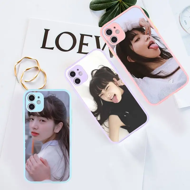 

nana komatsu Phone Case For iPhone 12 11 Mini Pro XR XS Max 7 8 Plus X Matte transparent Purple Back Cover