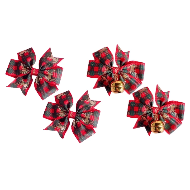 

Lovely Hair Clip Dovetail Bowknot Shape Hair Barrettes Xmas Pattern for Children