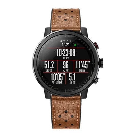 Ремешок из натуральной кожи для смарт-часов AMAZFIT Stratos 2s 3 Pace браслет huami amazfit GTR 47 мм
