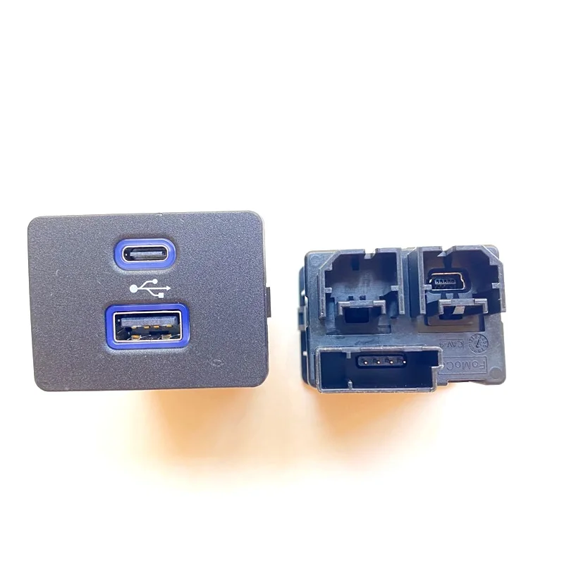 Original para Ford Lincoln sincronización 3 tipo-C + + Dual USB HUB de medios caja para caja de almacenamiento de puerto de carga USB OEM:LB5T-14F014-CB