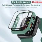 Стекло + крышка для Apple Watch Чехол 76SE5432 iWatch 45 мм 41 мм бампер закаленное стекло для Apple watch 44 мм 40 мм 42 мм