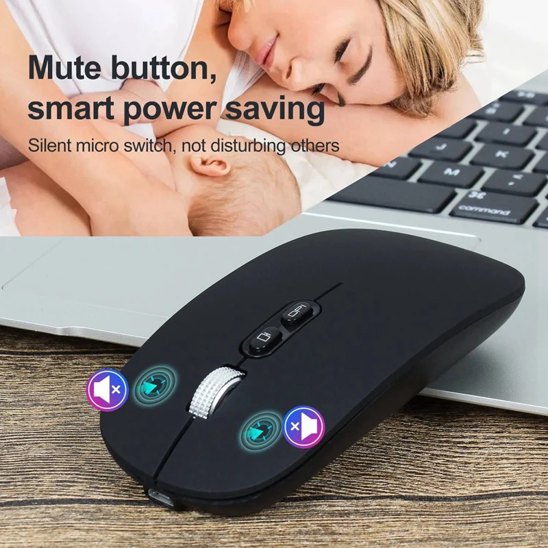 

M103 Wireless Mouse, Bluetooth 5.0 Rechargeable Ultra-Thin Wireless Silent Mouse, One-Button Return Smart Mouse, for Pc