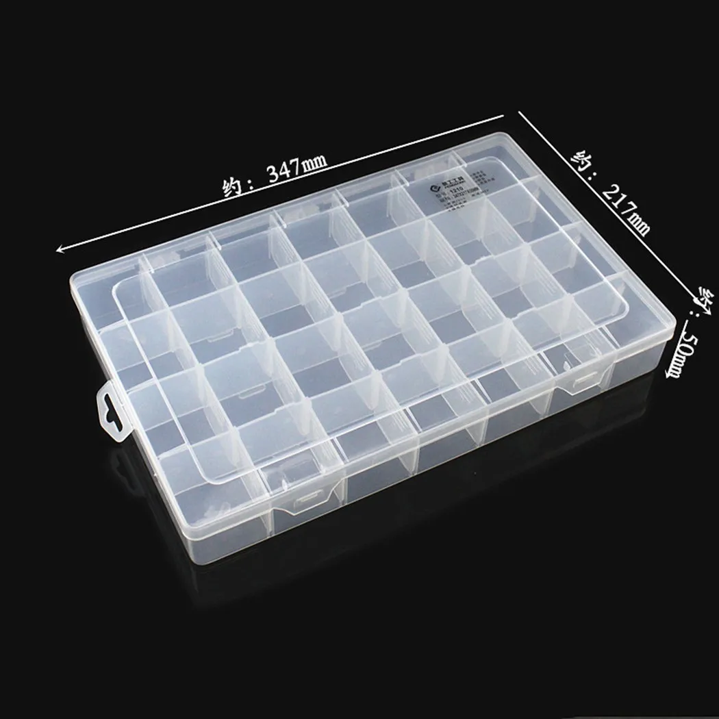 

Adjustable Storage Box Case Jewelry Organizer Plastic Slot Transparent