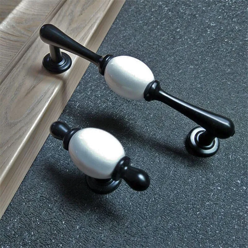 KK &amp FING Европейская мода Белые керамические дверные ручки шкафа ящика кухонный