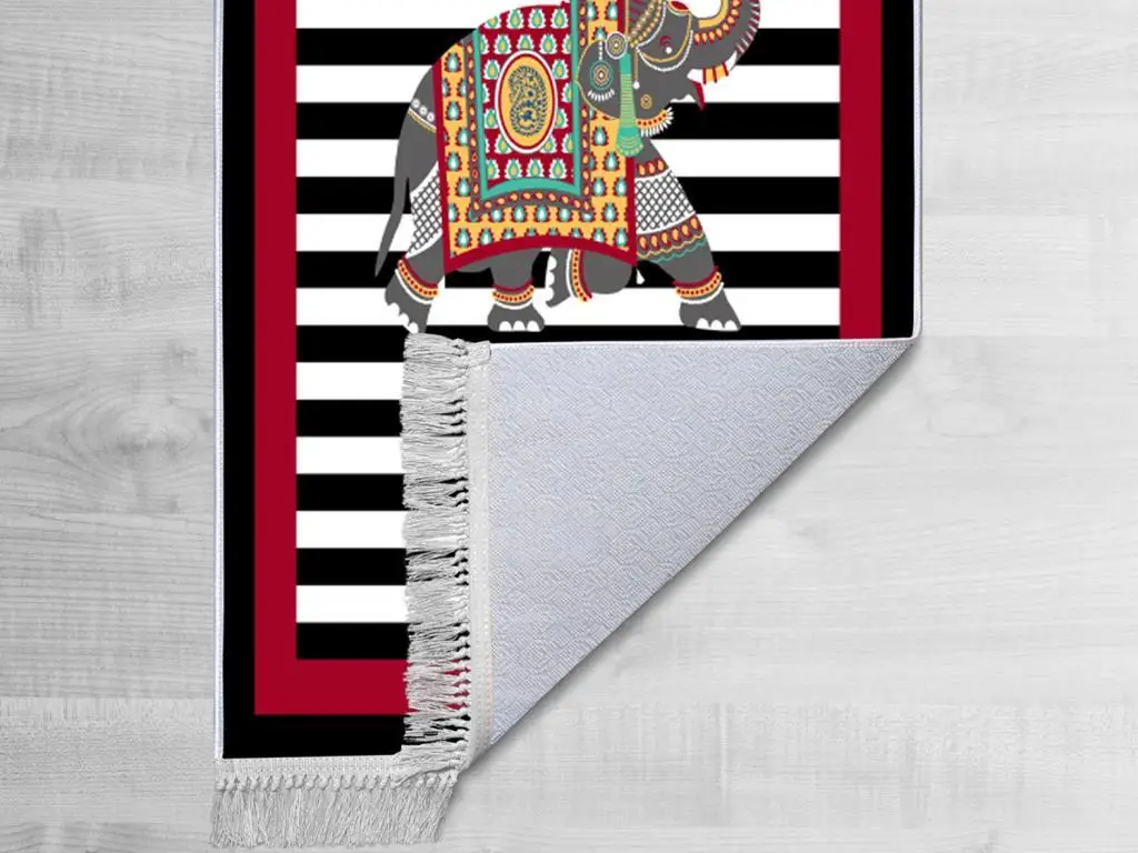 

Slip-resistant Outsole Digital Print Velvet Carpet Elephant Red 180x280 cm