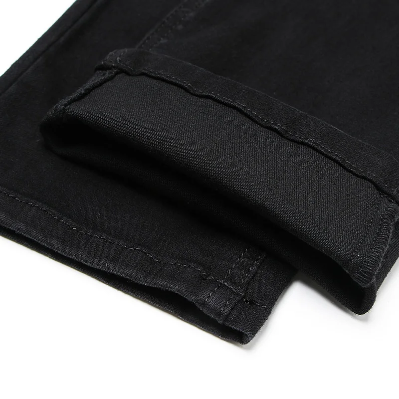 

SHAN BAO Men's Fitted Slim Black Grey Jeans Classic Patch 2021 Spring Brand Fashion Cotton Stretch Casual Solid Color Jeans
