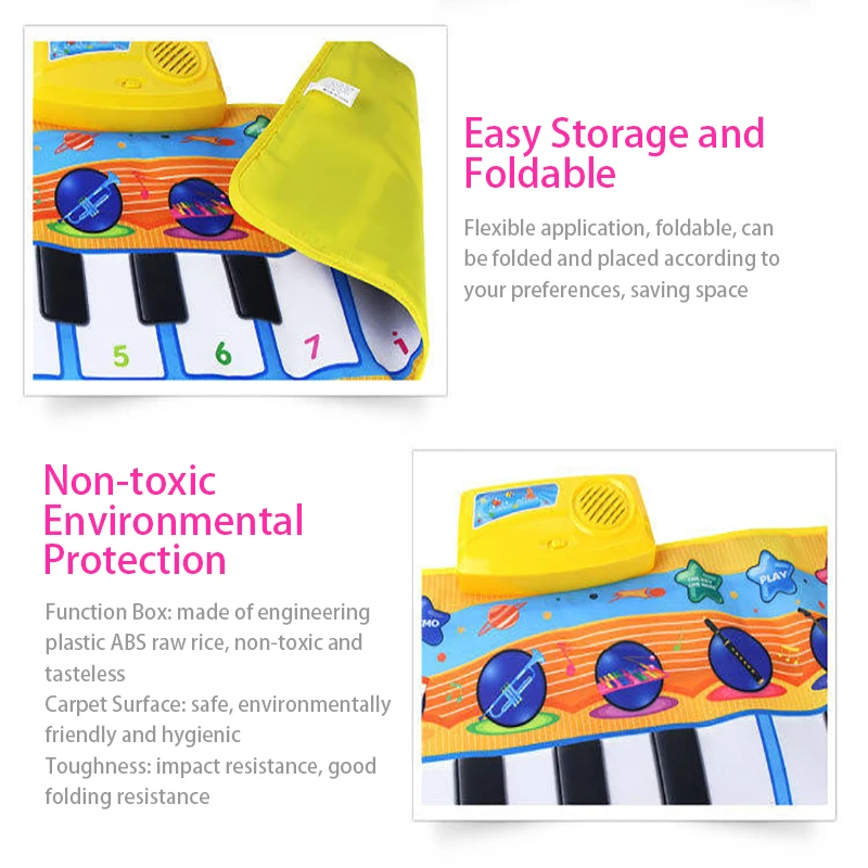 

Baby Musical Mat With Voice Piano Play Carpet Playing Musical Instruments Early Educational Toys For Child Kids Piano Gift