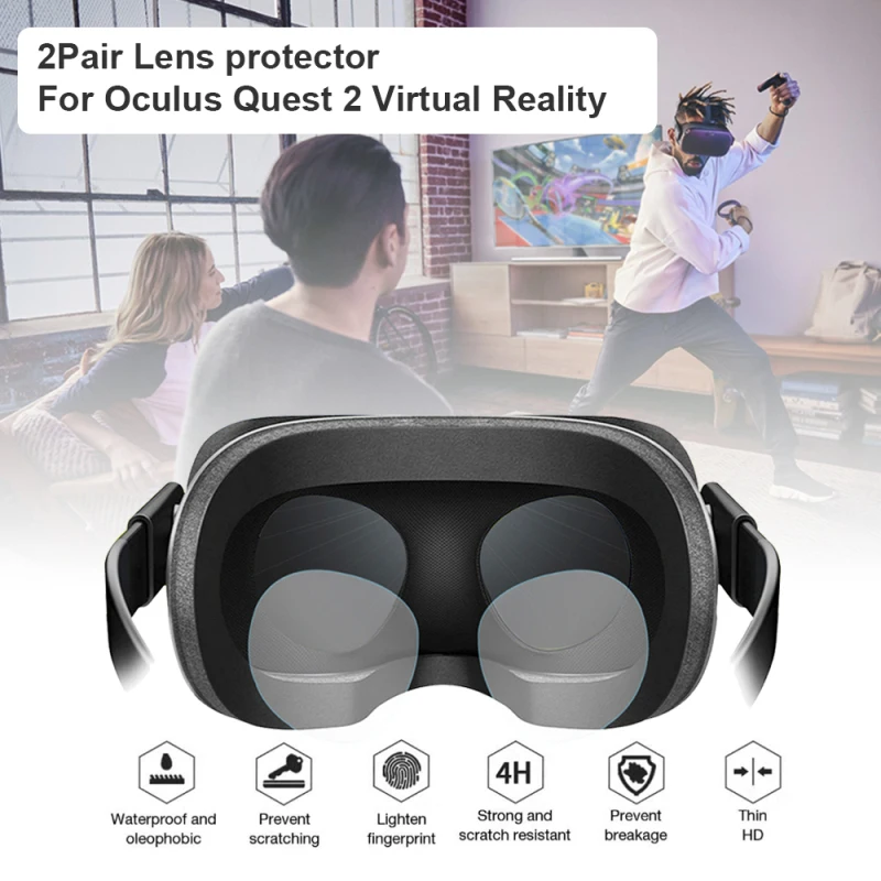 

4Pcs/Bag VR Glasses Lens Protector Film TPU Soft Film VR Lens Protector HD Film Anti-scratch VR Accessories For Oculus Quest 2