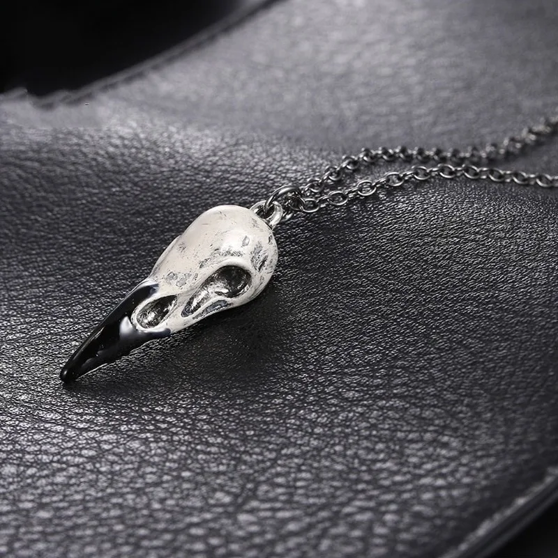 Punk Three-dimensional Crow Skull Pendant Necklace Holiday Jewelry Men's | Украшения и аксессуары