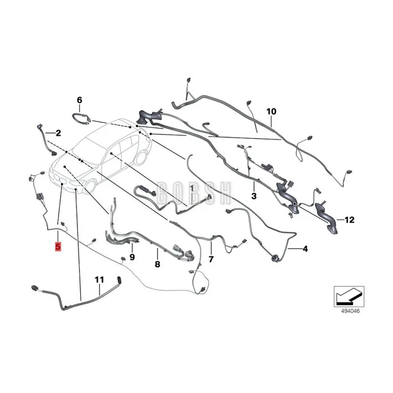 Car Front baffle wire group 2013-b mwF30 320d 328i N20 335i 316d Body radar cable bumper electric eye harness 61129313607 | Автомобили и