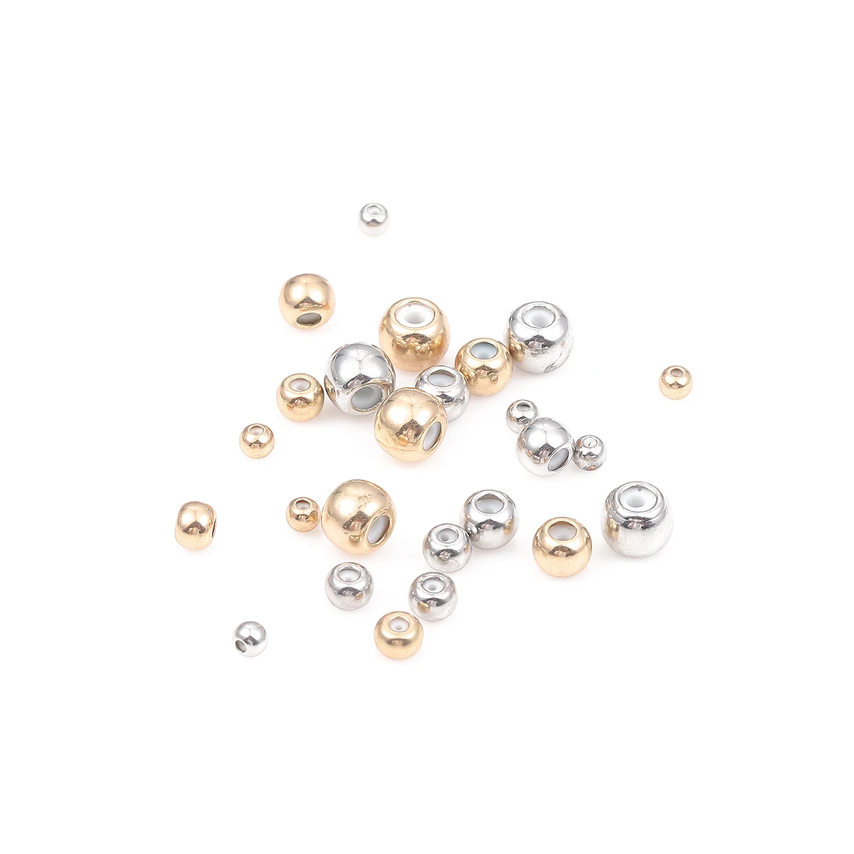 10pcs Copper Chain Length Adjust Beads With Silicone Inside Stopper without Hanging for DIY Bracelet Jewelry Making | Украшения и