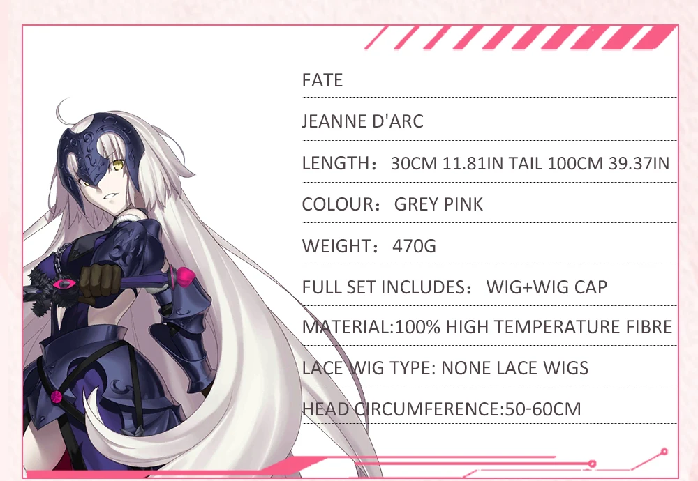 AniHut Alter Jeanne d'Arc парик игры FGO косплей парик розовая версия Fate Grand Order Косплей волосы Alter Jeanne d'Arc женские волосы
