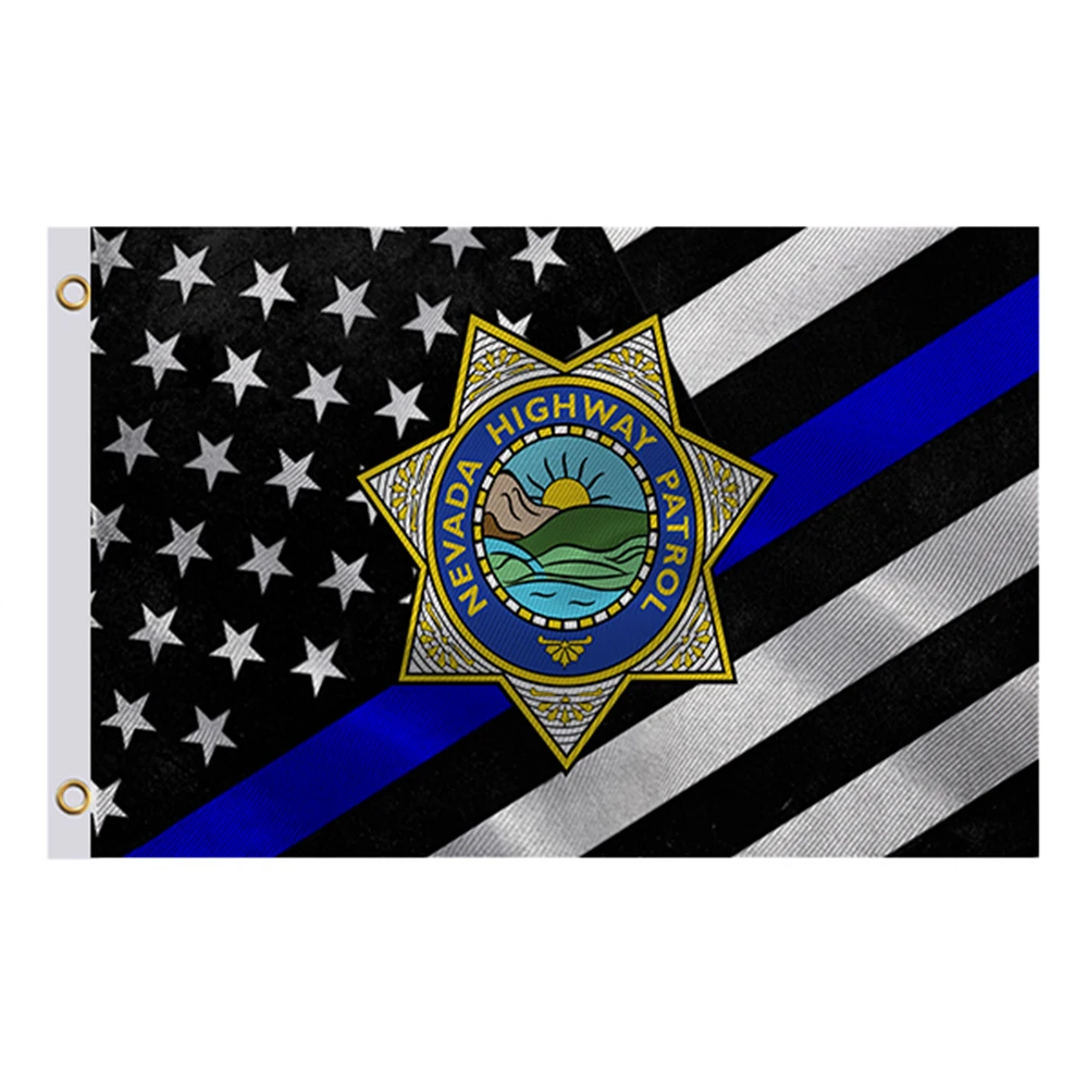 Американский флаг бангера тонкая синяя линия полиэстер 100D 3 Х5 фута 90 х5 см