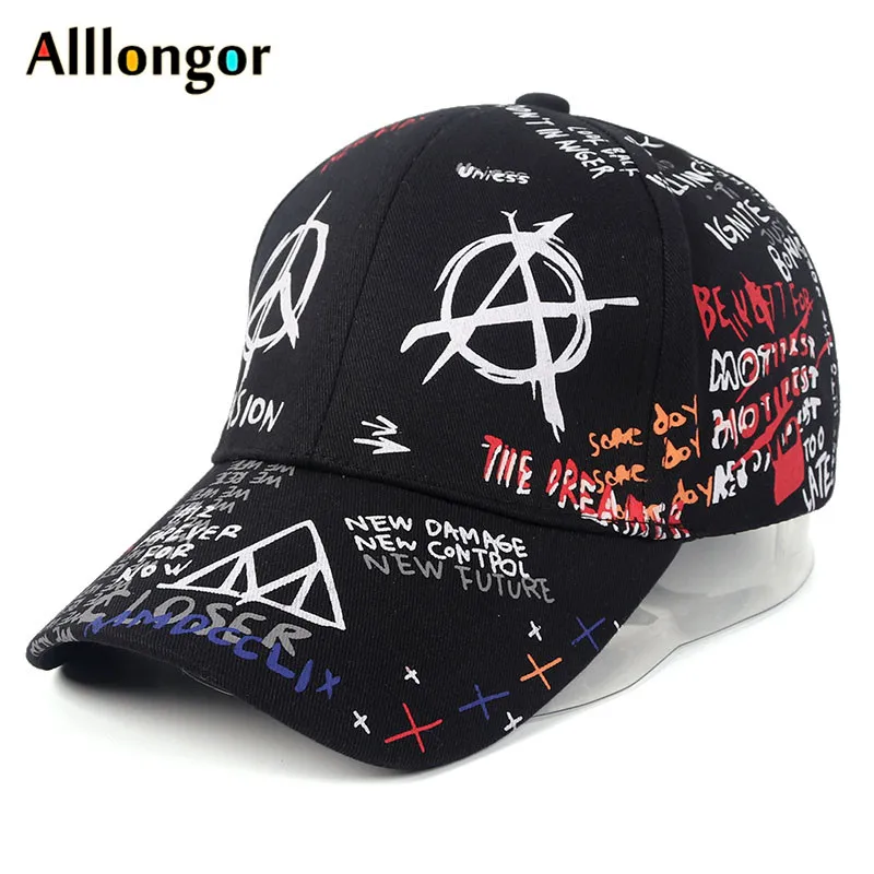 Бейсболка с граффити мужская женская шляпа лето Snapback надпись: Hip Hop Gorra Hombre Casquette Femme корейский стиль Кепка s Белый Черный - Цвет: Color 5