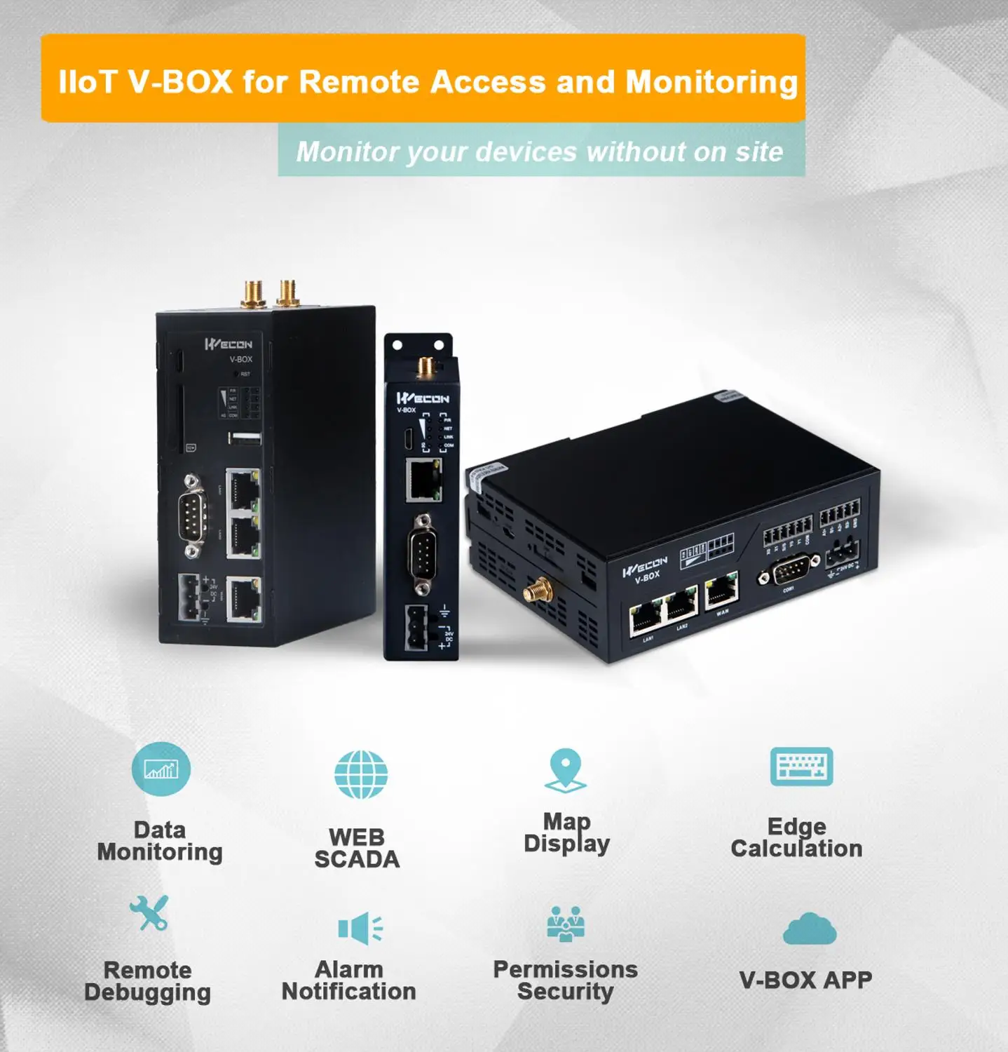 Промышленный IoT продукт V BOX с Modbus Tcp шлюз для IIoT решений в Rmote мониторинга и PLC