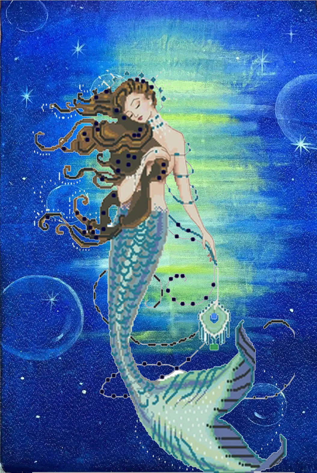 

Md151 Retro Mermaid Embroidery Kits Needlework High Quality Beads Partial Crystal Beaded Cross Stitch Hobby & Crafts Beadwork