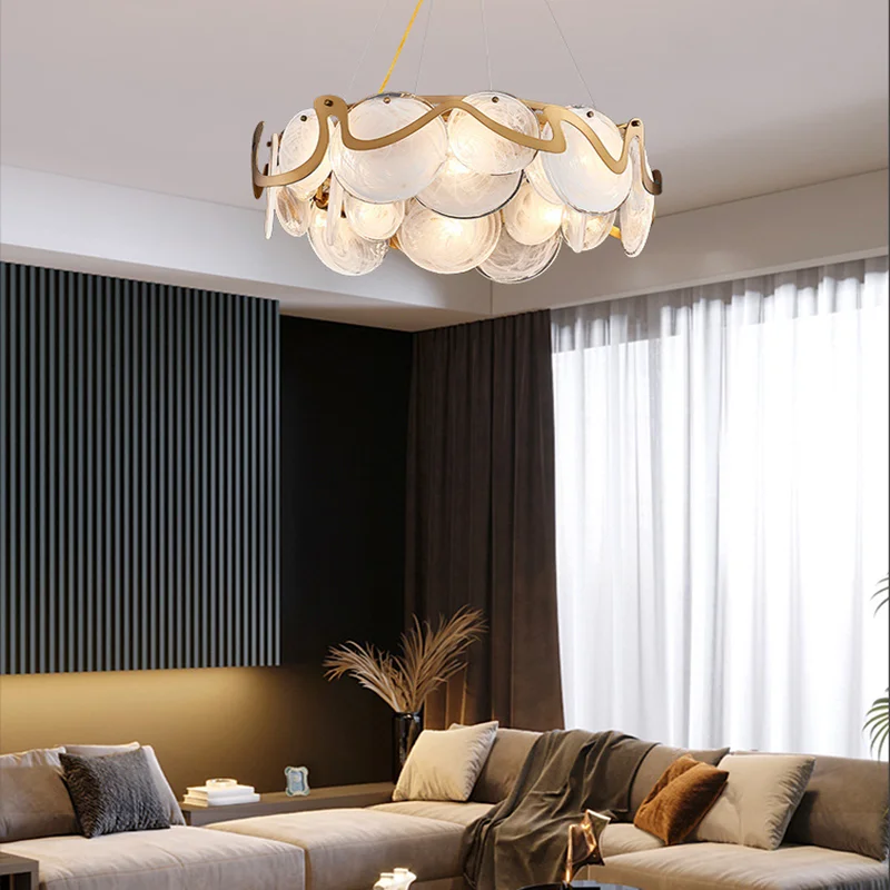 Postmodern chandelier light luxury living room simple glass bedroom dining Nordic creative personality bar crystal li | Лампы и