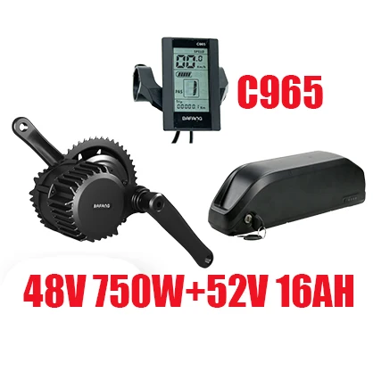 48V750WC96552V16AH Bafang двигатель BBS02 48 в 750 Вт комплект для электрического велосипеда с батареей 48 В 13/14. 5AH 52 в 16ah/17.5Ah Mid Drive BBSHD ebike комплект для преобразования - Цвет: 48V750WC96552V16AH