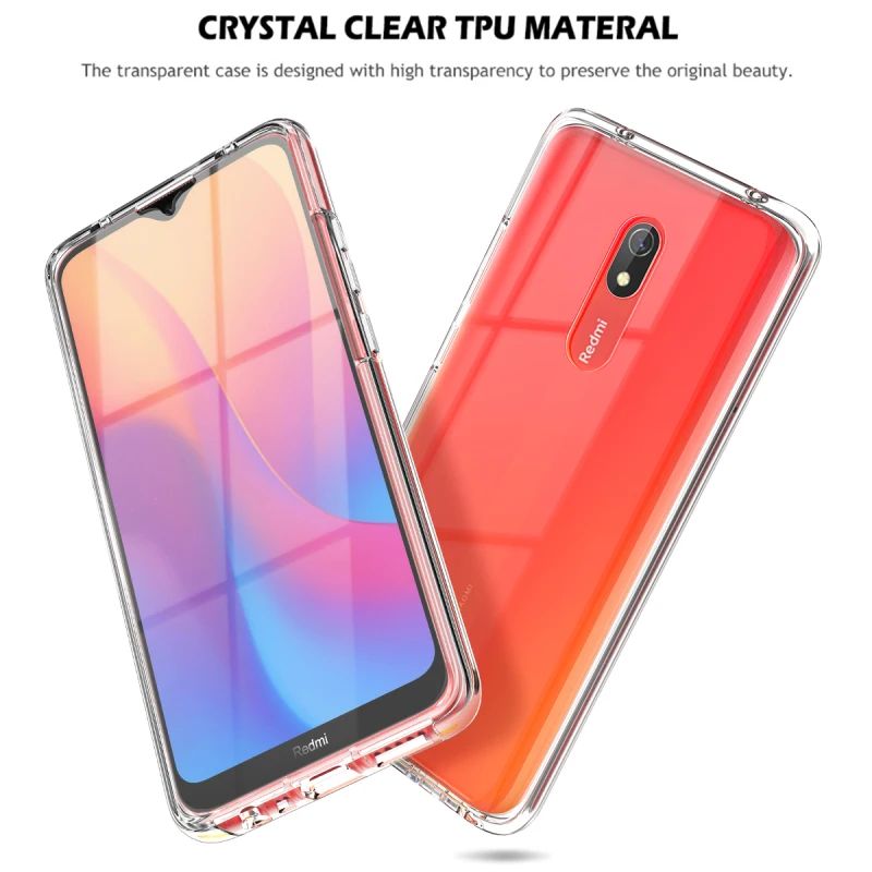3 в 1 Мягкий ТПУ прозрачный жесткий чехол для Redmi Note 8 Pro 8A | Мобильные телефоны и