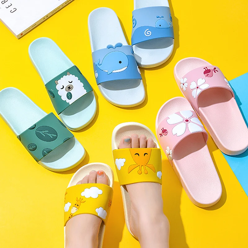 

тапочки Summer Slides Women Men Slippers Cartoon Birds Sheep Home Non-Slip Slide Sandals Shoes Bothe Flip Flops Zapatillas Mujer