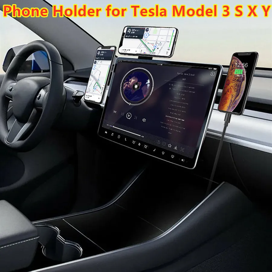 

Автомобильный держатель для телефона, магнитное крепление для ноутбука и планшета для iPhone, скрытый кронштейн для Tesla Model 3, модель S, модель Y, модель X