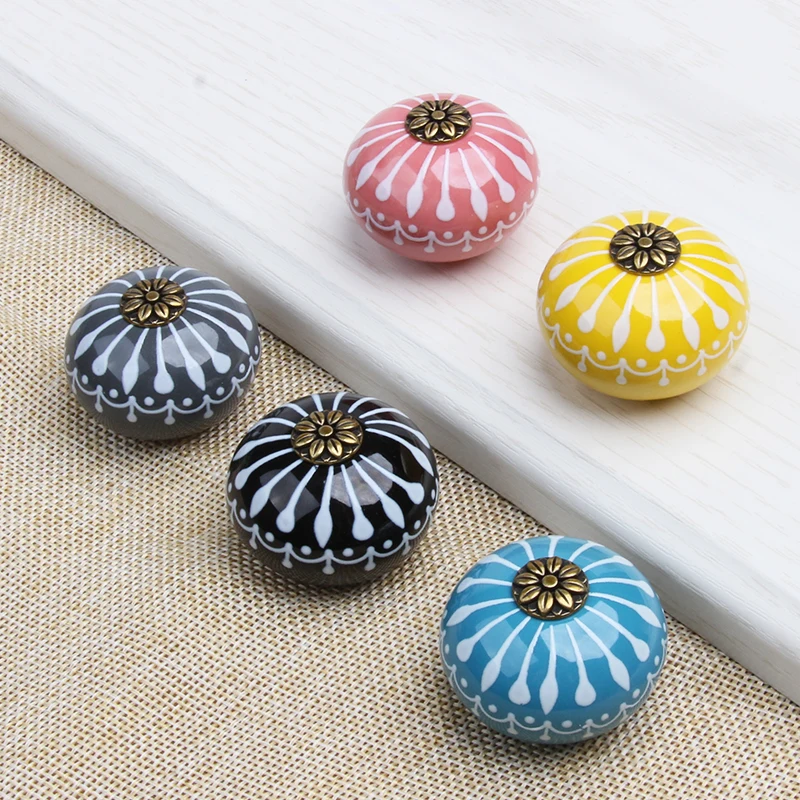 JD 5 цветов керамическая дверная ручка черный/серый/желтый/розовый/синий шкаф для