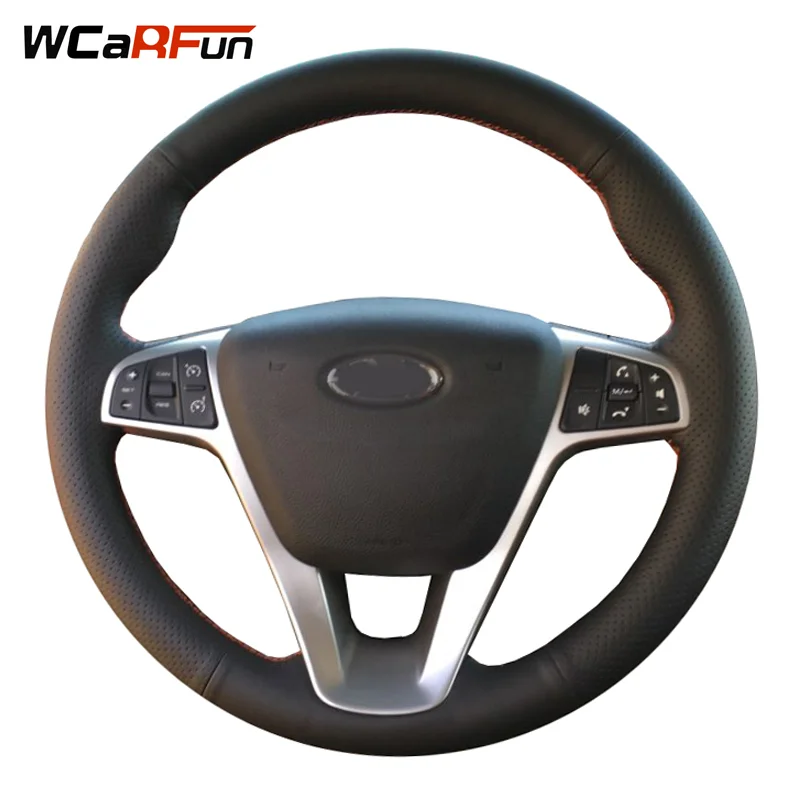 

Кожаный чехол рулевого колеса автомобиля WCaRFun, оплетка руля для Lada Vesta 2015, 2016, 2017, 2018, 2019, Xray 2015-2019