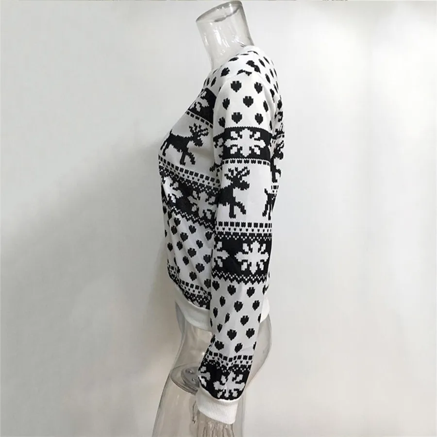 Женский короткий пуловер Рождественский зимний теплый из полиэстера | Женская