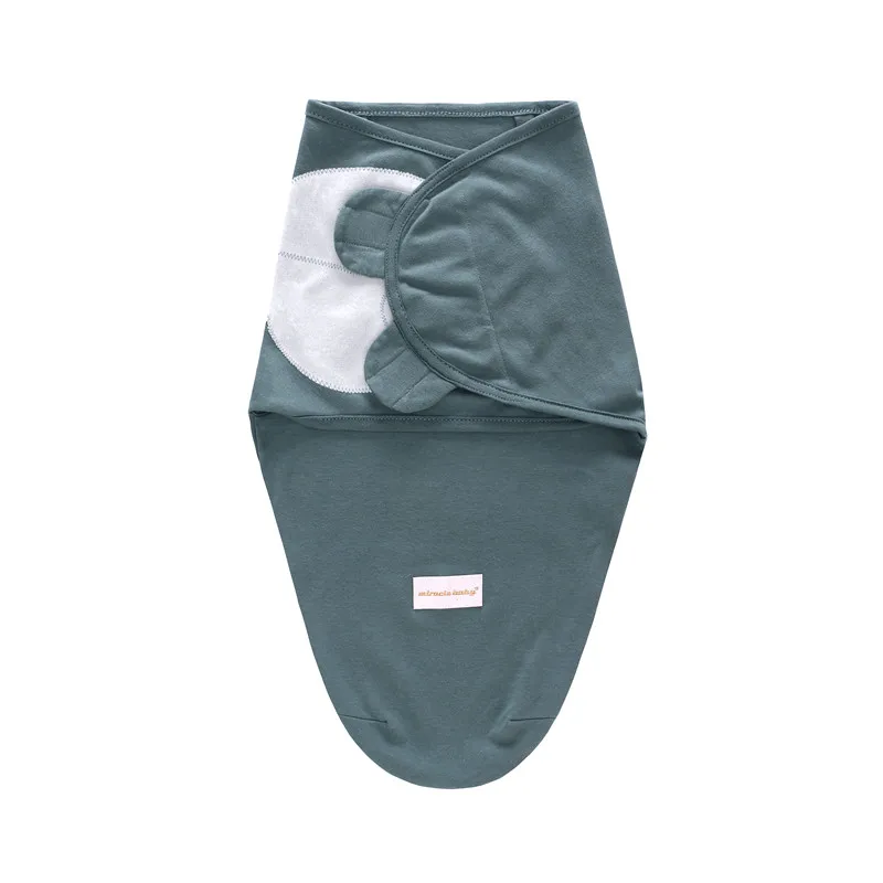 Dark gray green L Пеленка для новорожденных, хлопковое детское одеяло, постельные принадлежности, милый спальный мешок для младенцев 0-6 месяцев - Цвет: Dark gray green L
