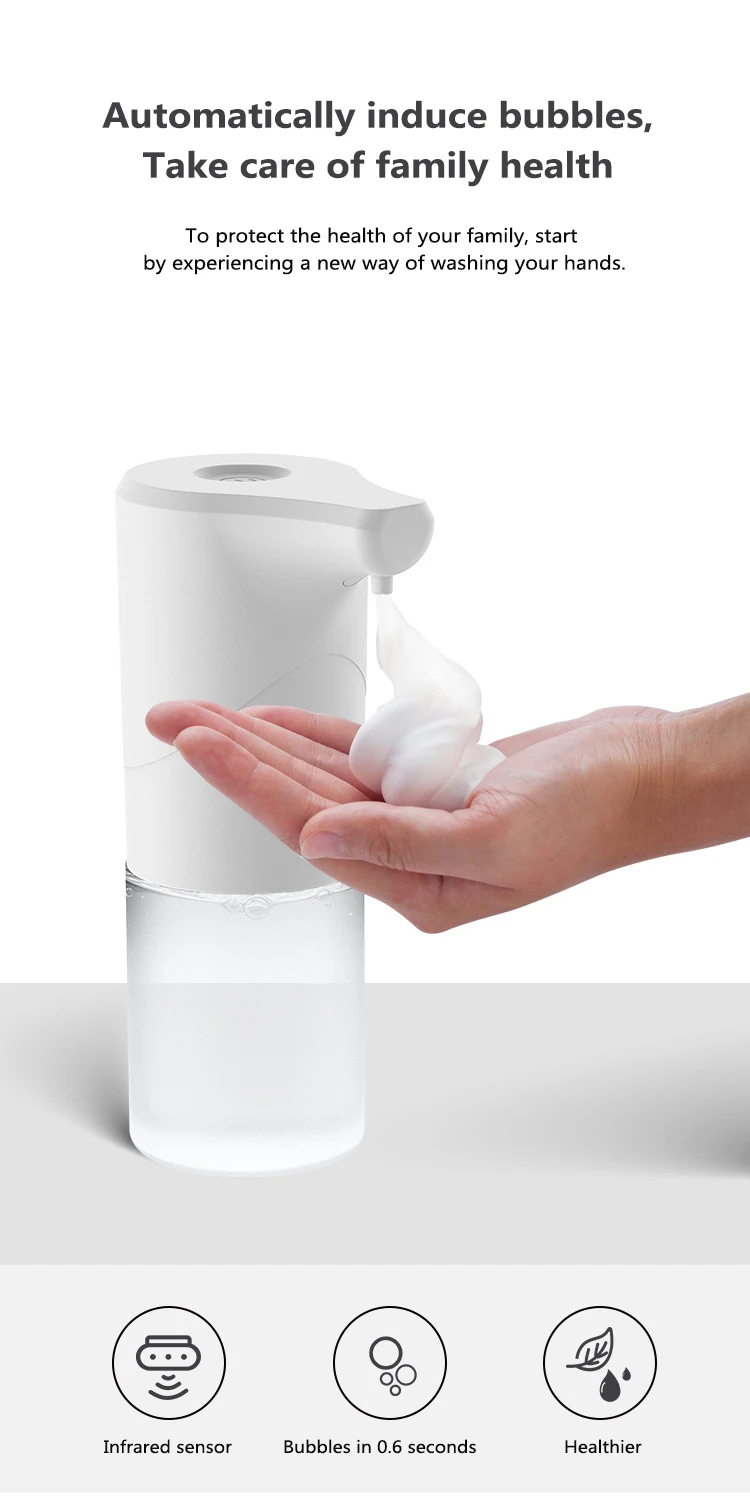 

350ml Automatic Soap Dispenser Touchless Soap Dispenser Induction Foam Liquid Container Portable Soap Dispenser Home Accessories