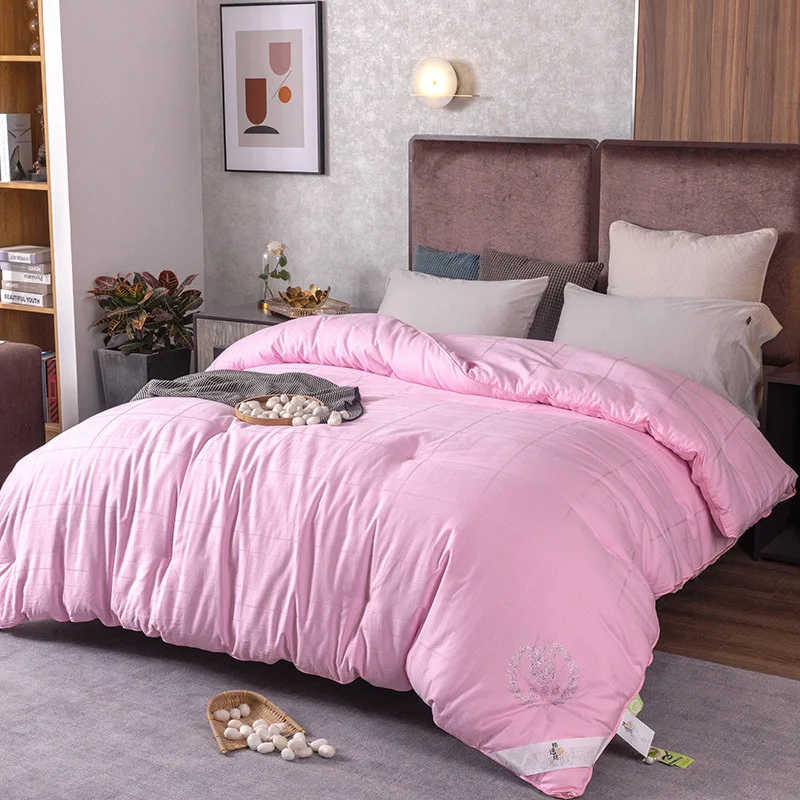 

Long-Staple Cotton Quilt Covers Bedding Set King Size Solid Color Bed Set Duvet Cover And Pillowcases 200x230cm