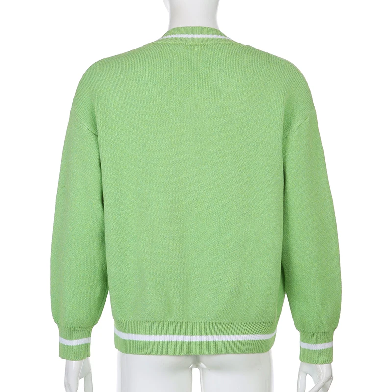 

Muyogrt Y2K Chic Print Streetwear Oversized Sweater Women's Casual Autumn Winter Knitted Jumper Fashion Loose Knitwear Pullovers