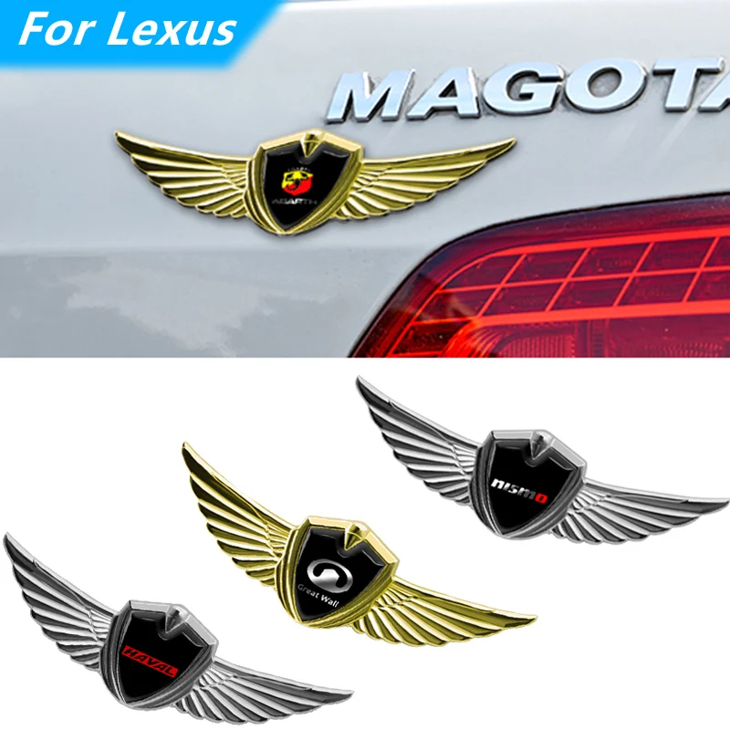 

1pcs Car Metal Decorative Car Logo Wings Sticker Goods For Lexus IS300H NX300H CT200H IS250 IS200 RX400H RX450H IS 220D 250 UX